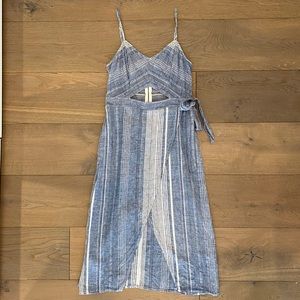 Express blue striped cutout dress